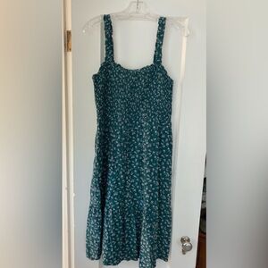 Gap Factory Large Dress Green White Floral Pattern Sleeveless Nap Dress Dupe